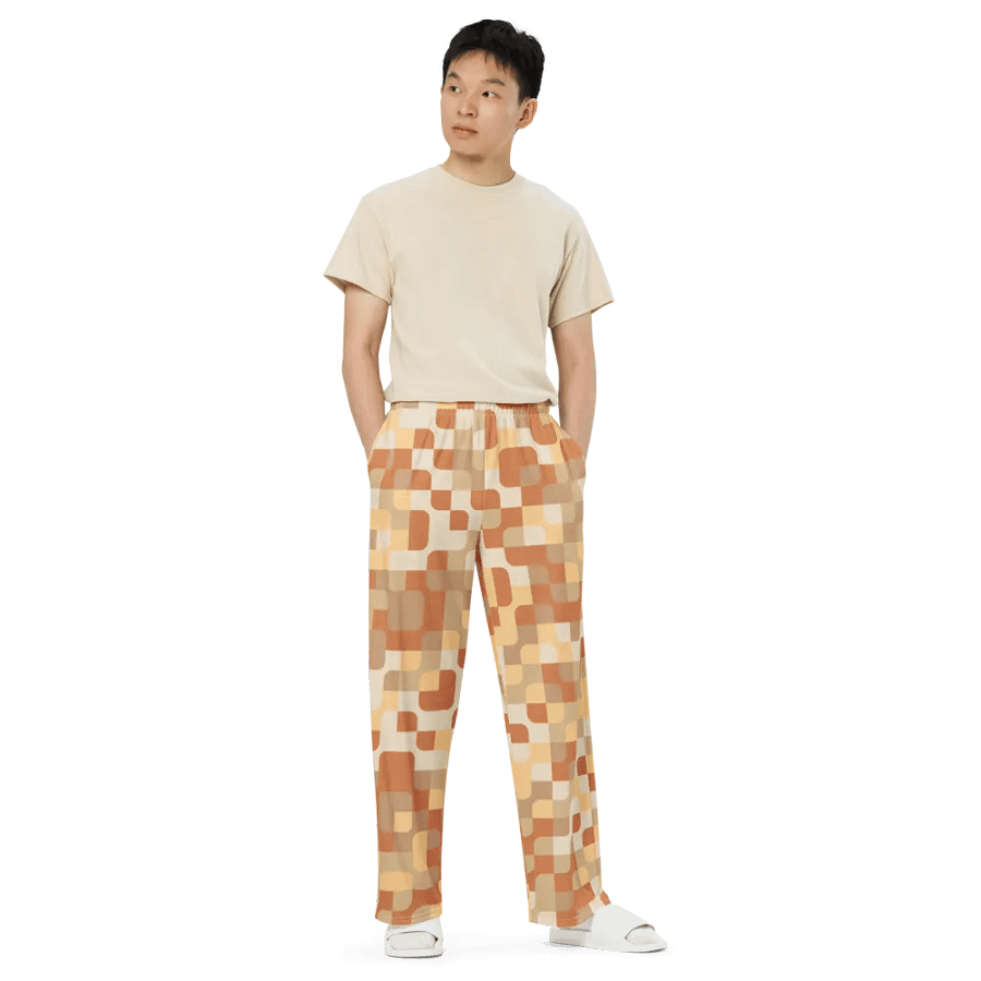 BUIII Pixelated Geometry: Warm Ember Wide-Leg Pants product image (6)