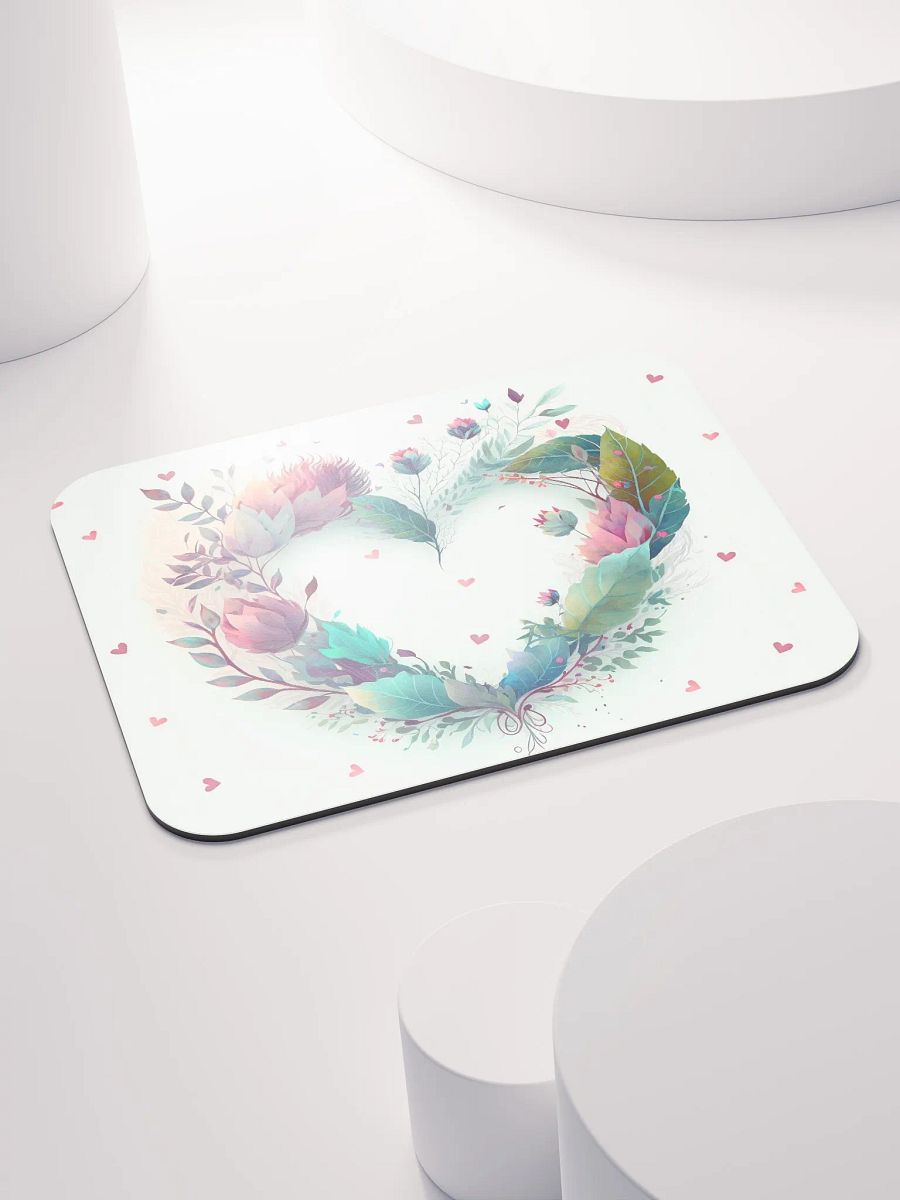 Valentines Flower and Greenery Heart Mousepad product image (4)