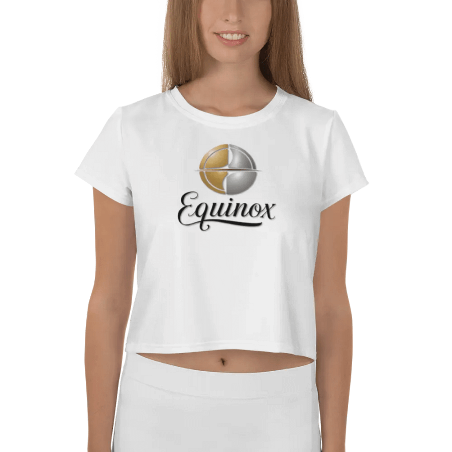 Equinox Women's White Crop Tee - Exclusive Metallic Design product image (4)