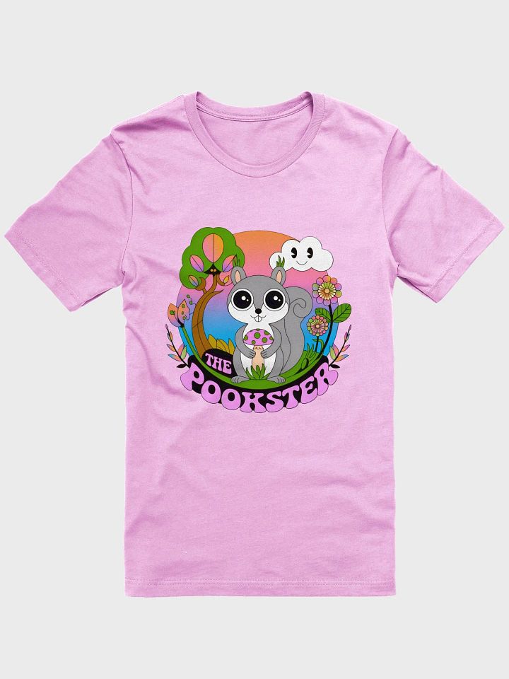 Supersoft and flattering lightweight tee: The Pookster in la la land with mushrooms and smiley clouds! product image (1)