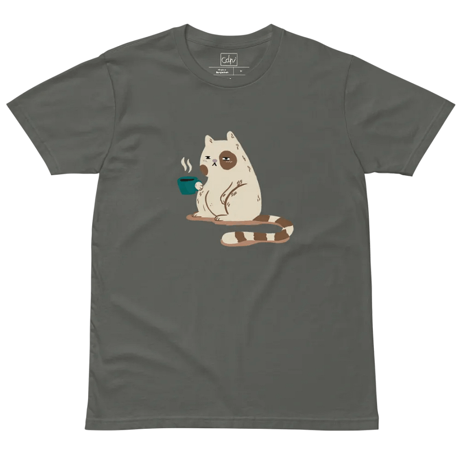 Caffeine and cats (Colour Unisex Premium T-Shirt) product image (2)