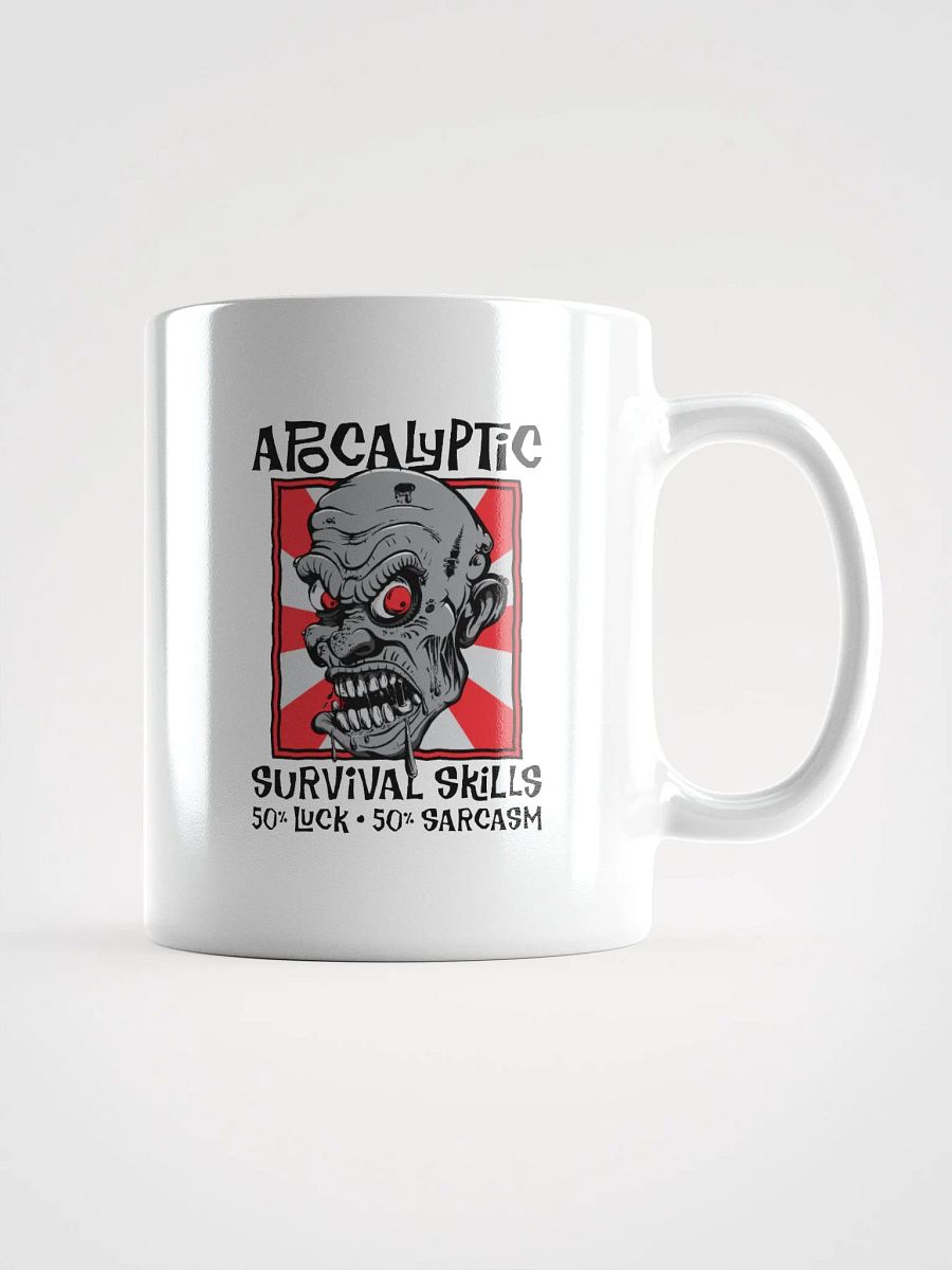 Apocalyptic Survival Skills 50% Luck 50% Sarcasm Funny Zombie Mug product image (1)
