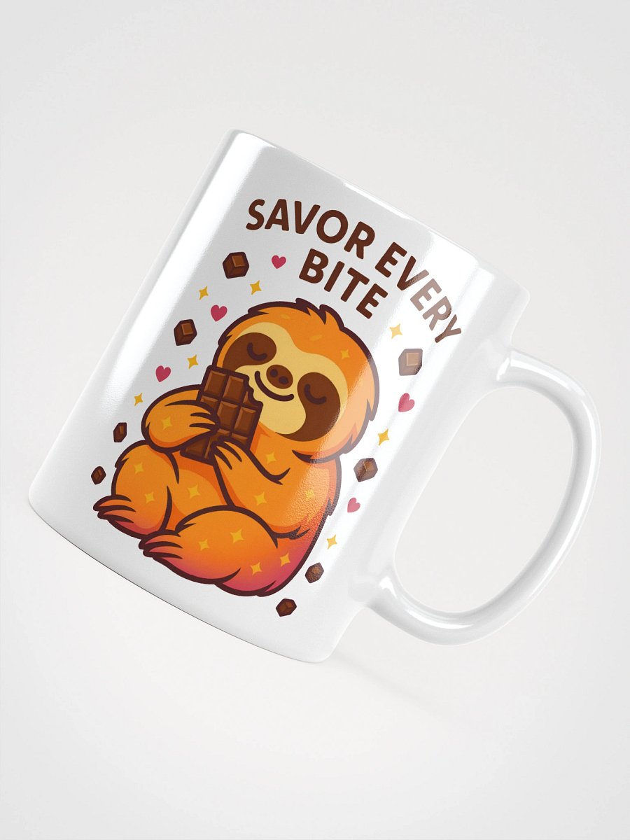 Savor Every Bite Mug – Adorable Sloth with Chocolate Bar for Slow, Sweet Moments product image (4)