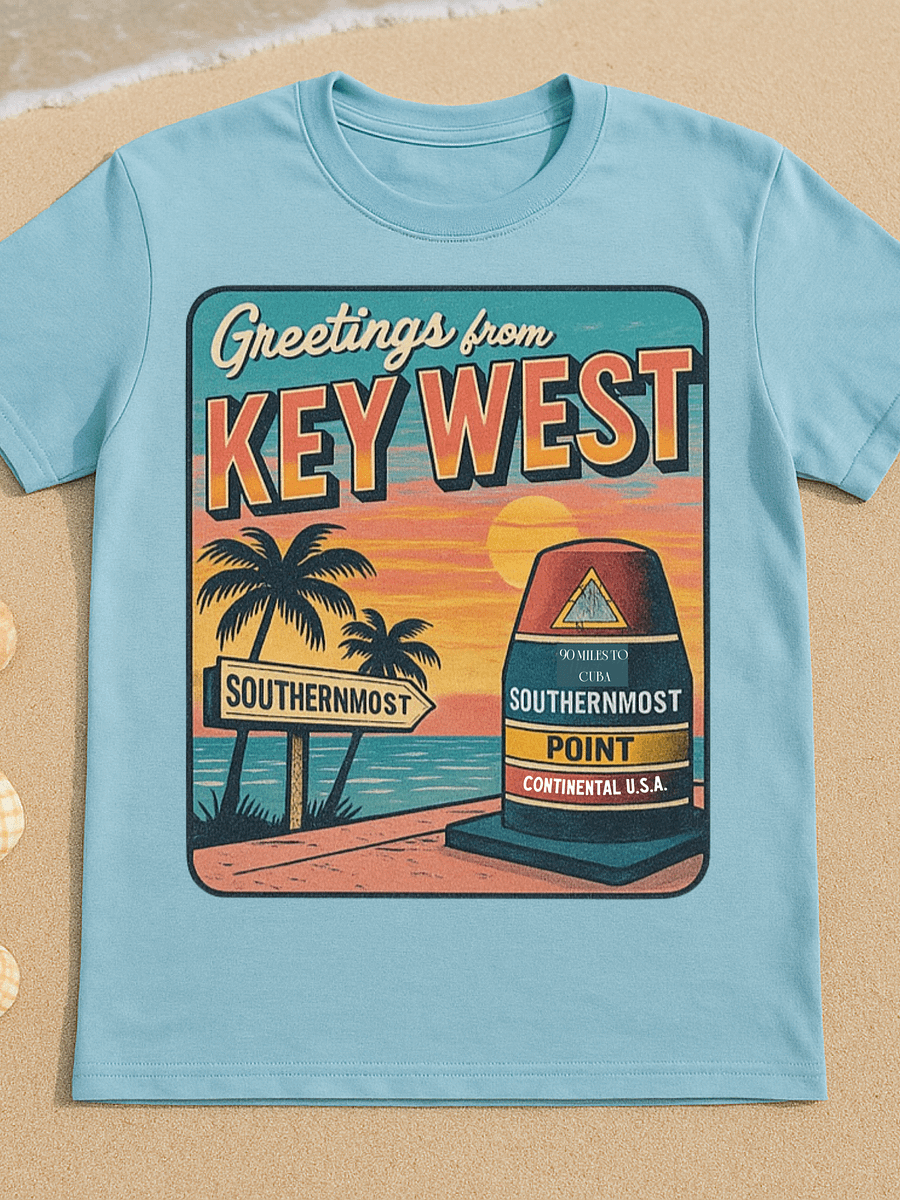 Ocean Blue Key West Florida Southernmost Point Ultra-Soft Tee product image (1)