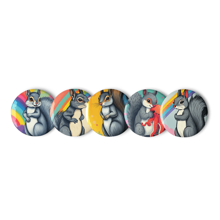 Rainbow Squirrel Pin Button Set product image (1)