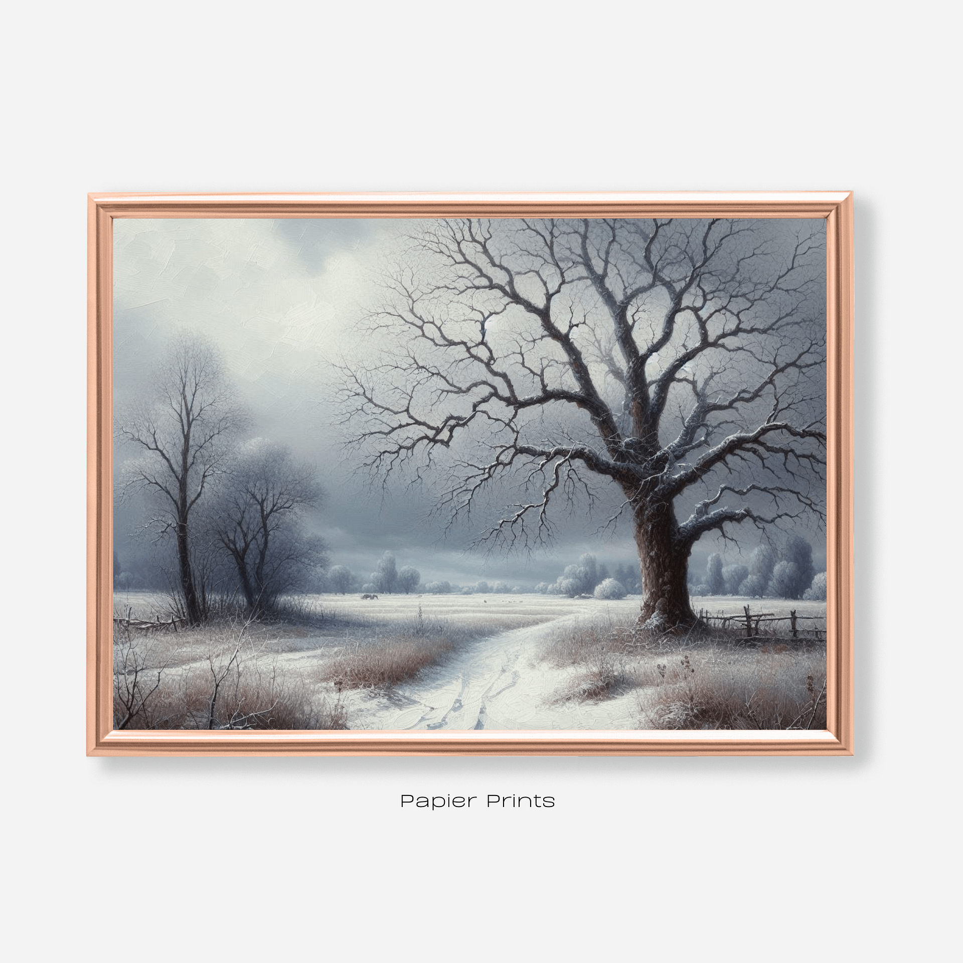 Moody Country Winter Forest Landscape Painting product image (1)
