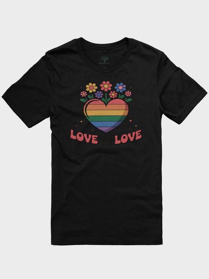 Unisex Love Is Love Pride T-Shirt - Rainbow Heart Design product image (3)