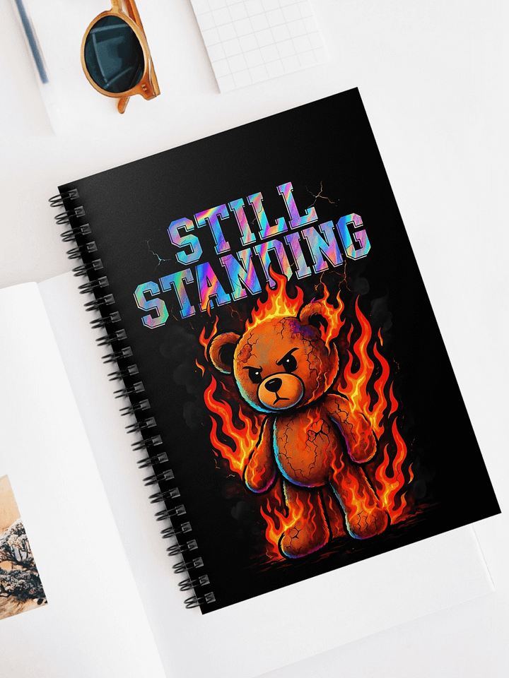 Still Standing Fire Bear PNG – Angry Teddy Clipart for Shirts & Journals – Burnt Flame Teddy Design product image (2)