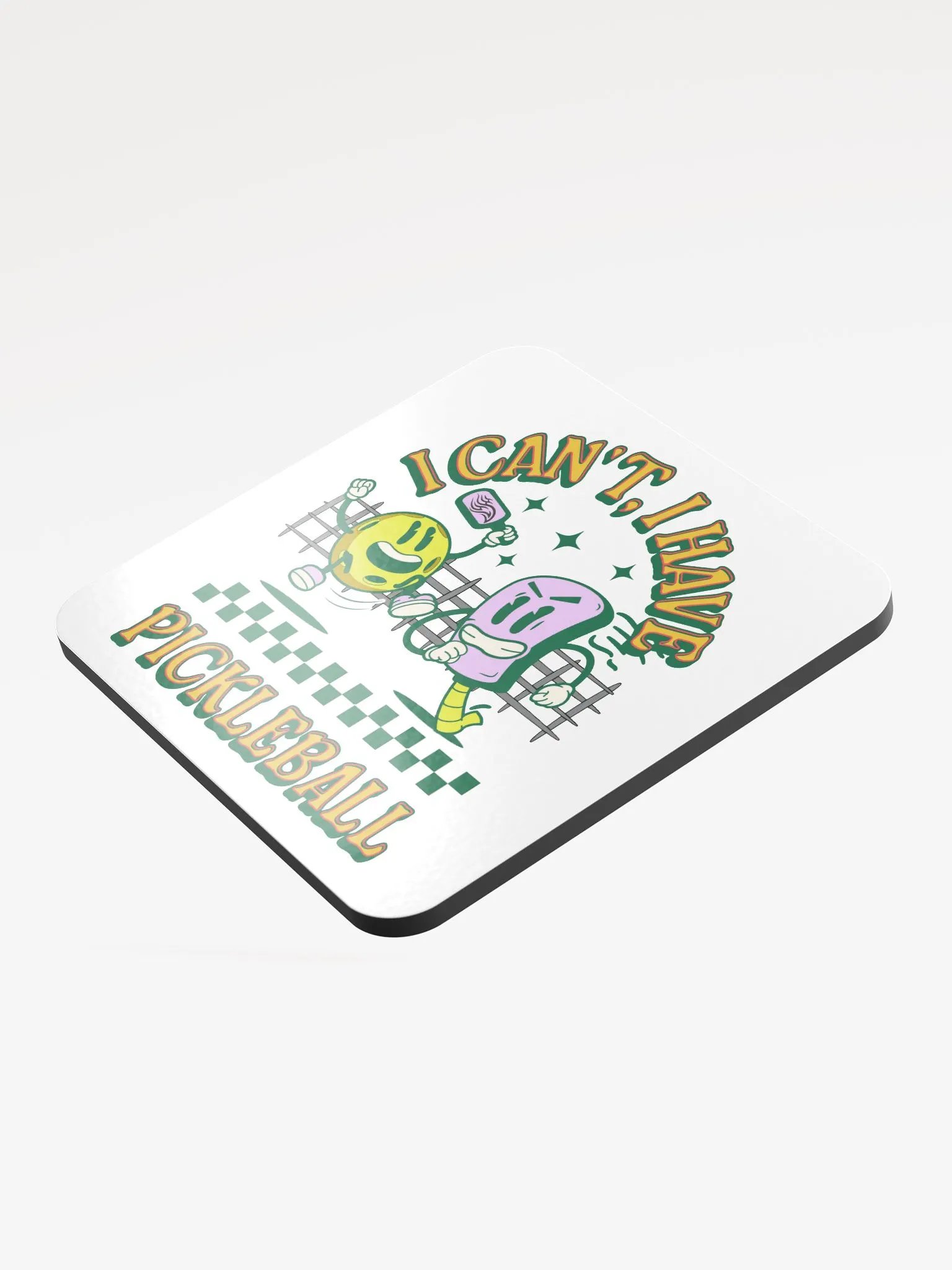 I Cant I Have Pickleball Paddle and Ball Cork Coaster Set product image (4)