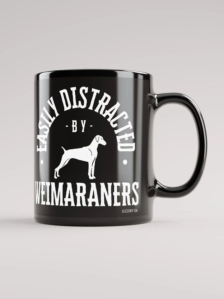 Easily Distracted (wht) - Black Glossy Mug product image (1)