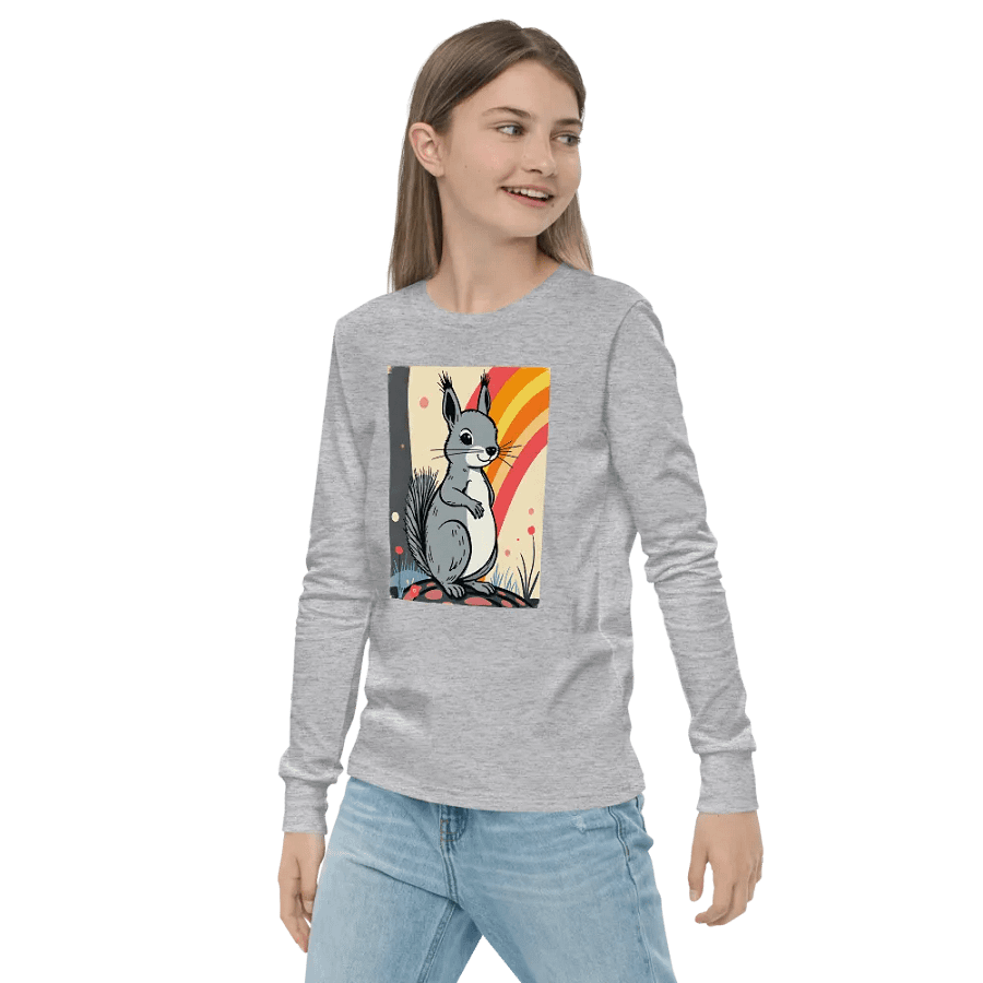 Rainbow Squirrel Youth Long Sleeve Tee product image (3)