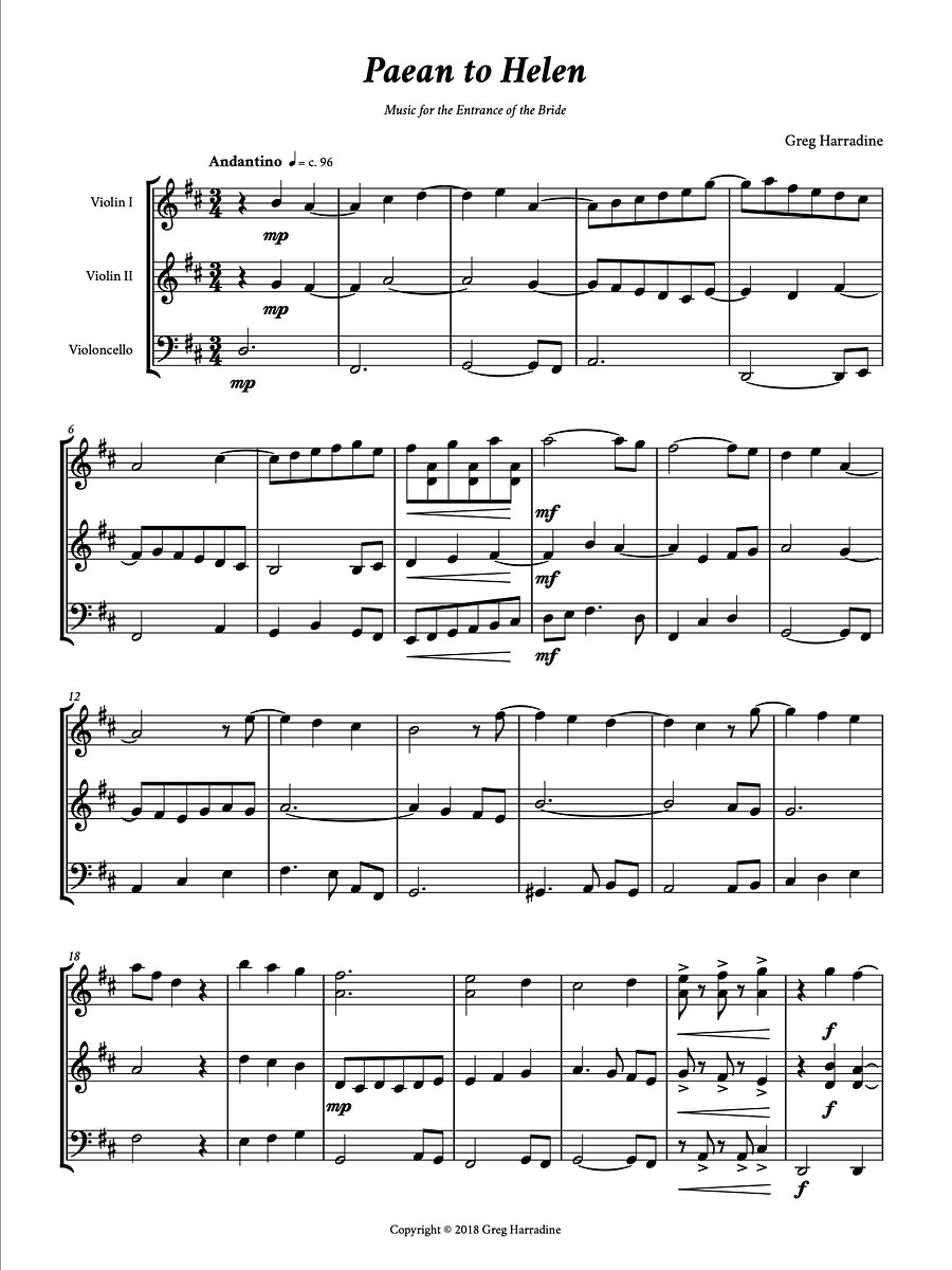 Paean to Helen (string trio) product image (1)