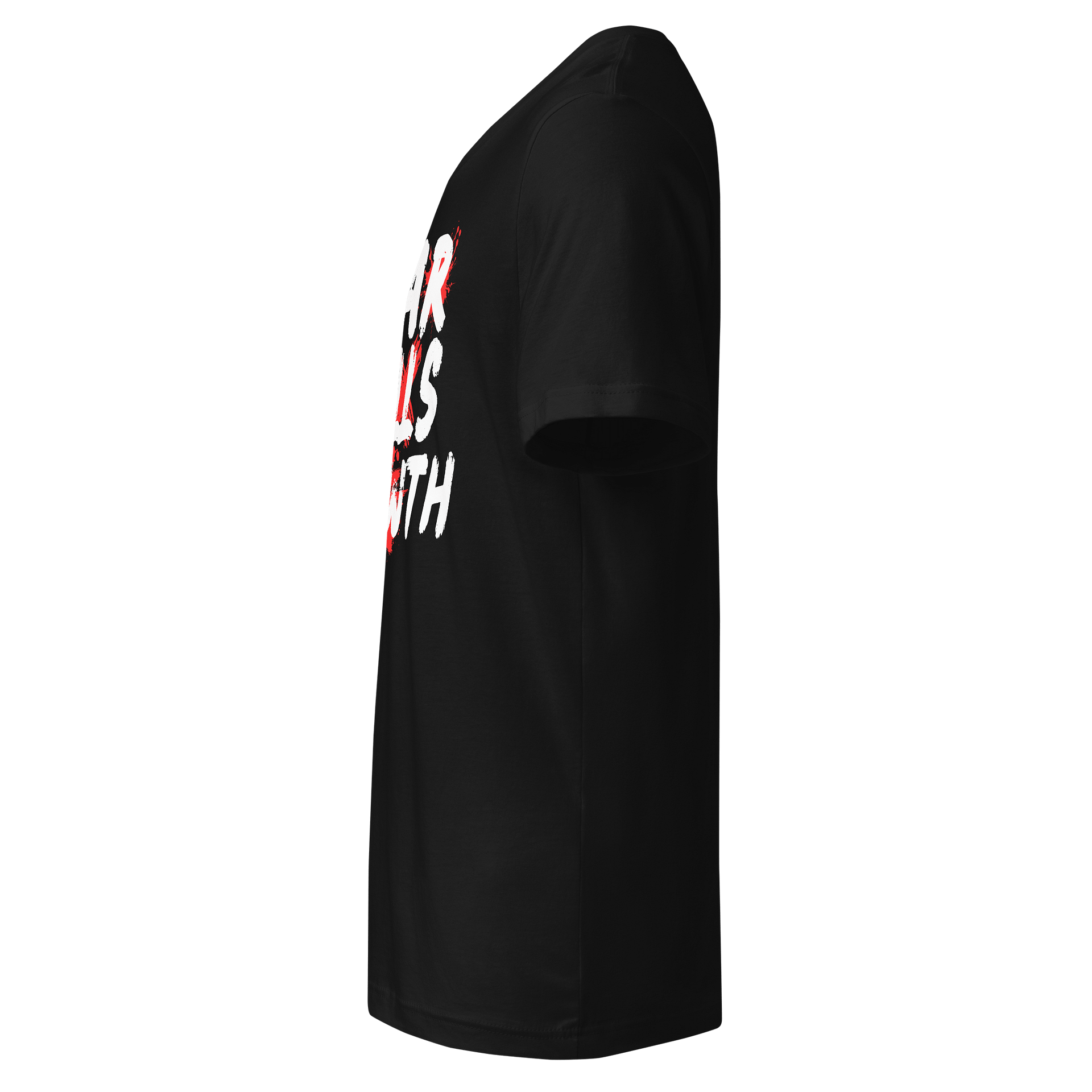 Fear Kills Growth V-Neck T-Shirt – Unisex Bella + Canvas Jersey Fit product image (5)