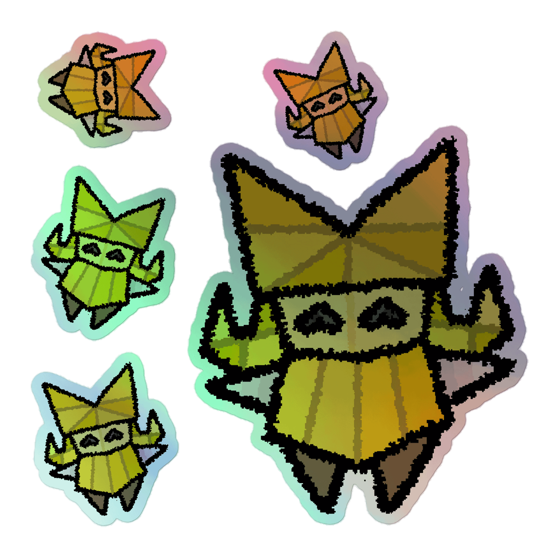 Holographic Paper Craft Origami Girl Stickers product image (1)