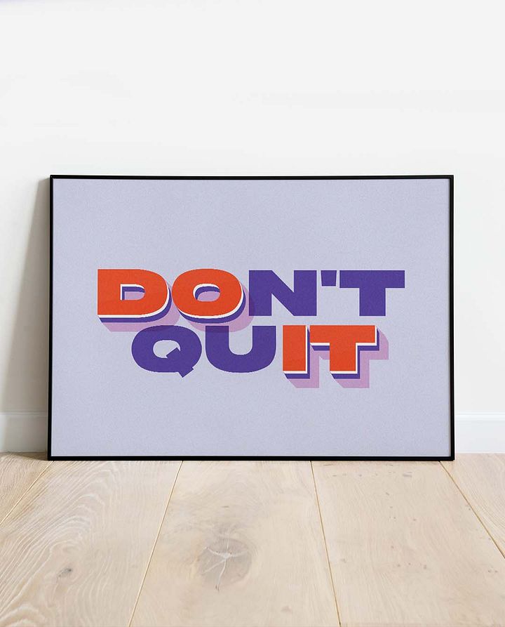 Don't Quit Quote Affirmation Printable Wall Art Decor - Instant Download product image (1)