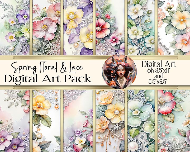 Spring Floral And Lace Digital Art product image (1)