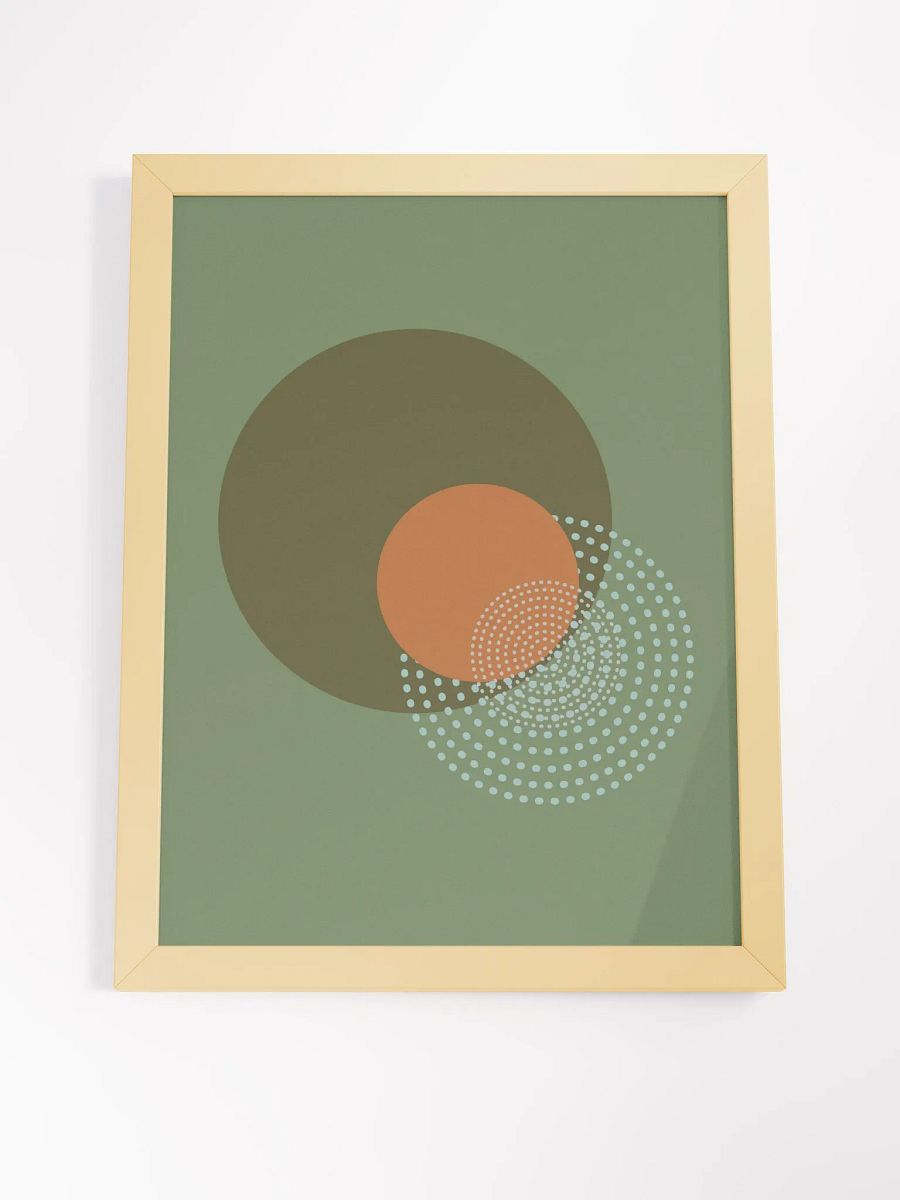 Spiral Harmony Framed Matte Poster|Green Earth Inspo Mid Century Geometric Abstract Wall Art product image (5)