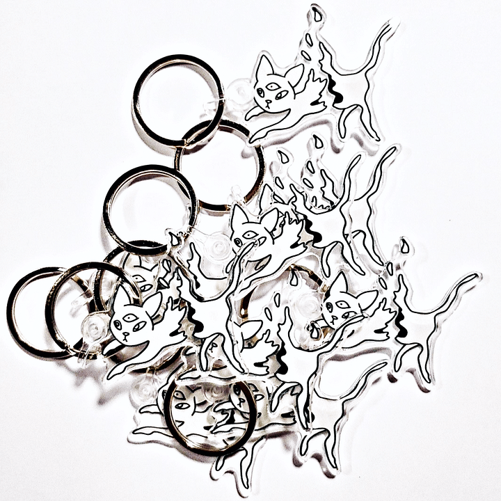 Atomizing Three Eyed Cat - Acrylic Keychain product image (1)