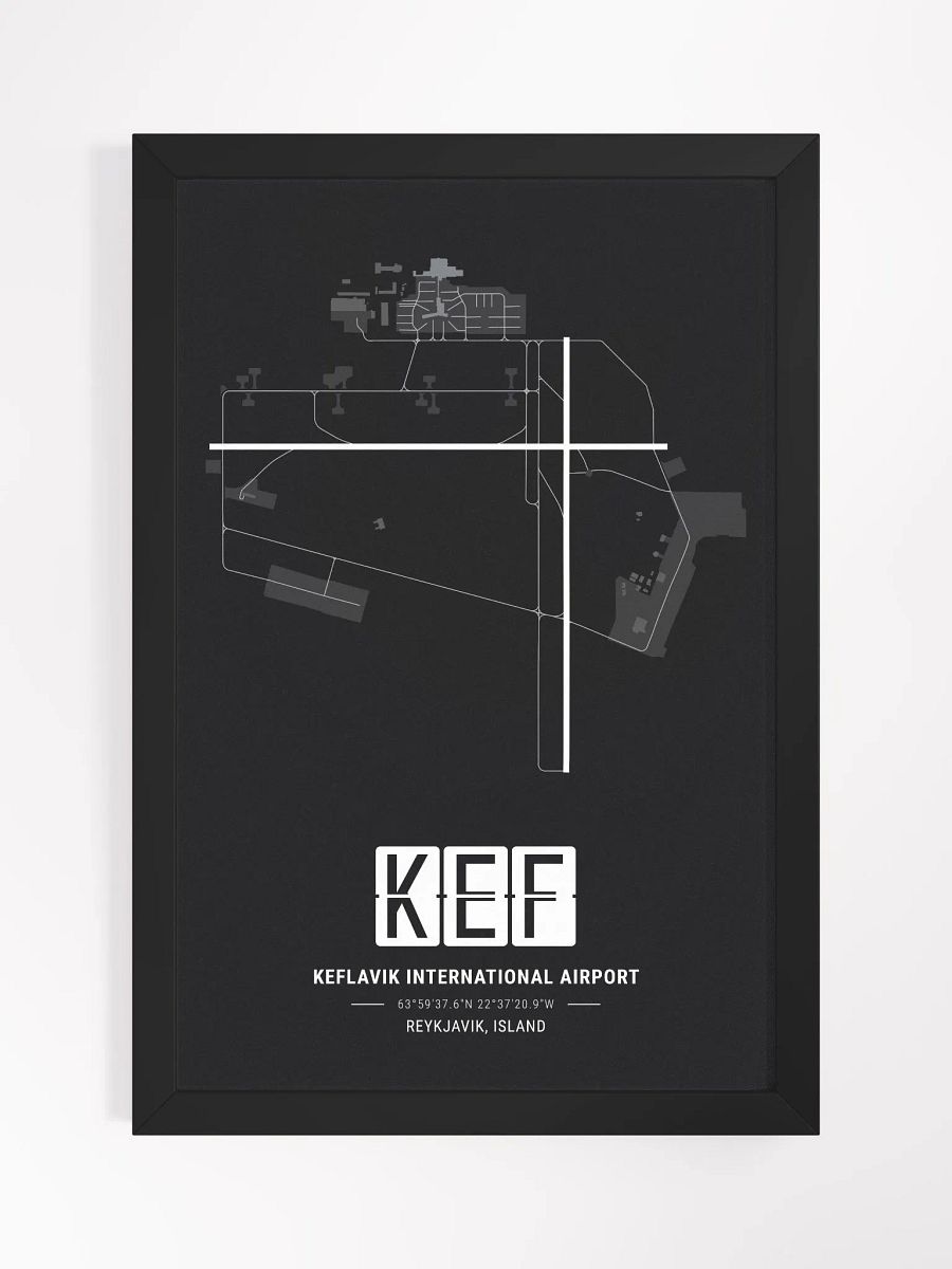 Framed Airport KEF Premium Map On Matt Paper product image (1)