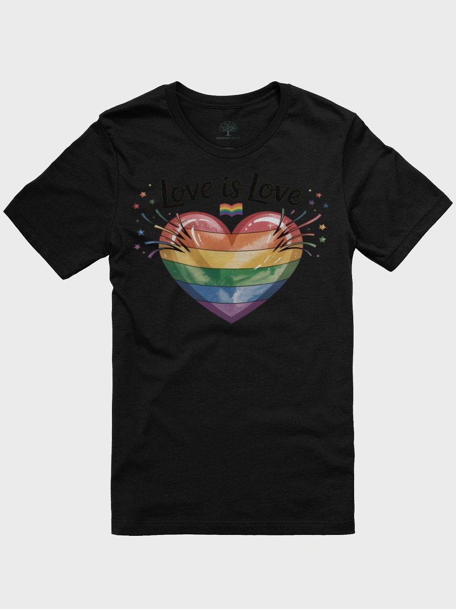 Unisex Pride T-Shirt - 'Love is Love' Rainbow Heart Design | Graphic Grove product image (1)