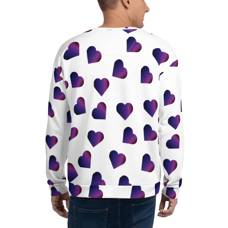 Abstract Love Pattern Purple Hearts on a White Background Unisex Sweatshirt product image (9)