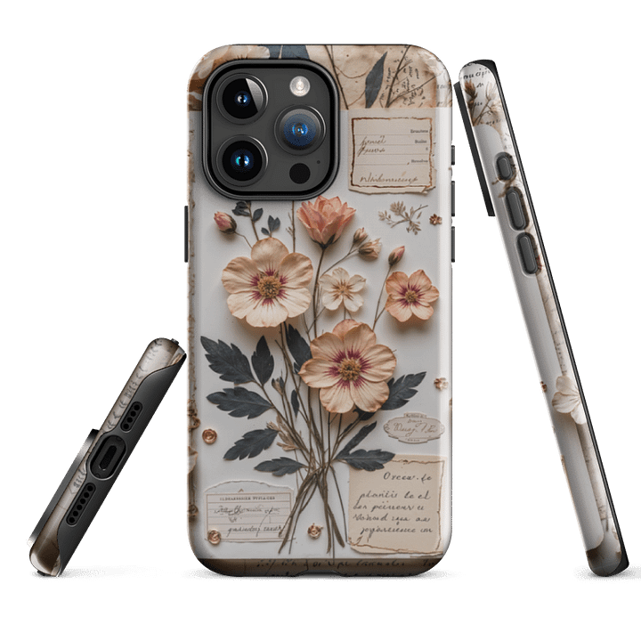 Vintage Botanical Pressed Flower iPhone® Tough Case product image (2)