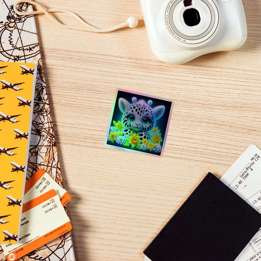 Whimsical Giraffe Holographic Sticker product image (7)