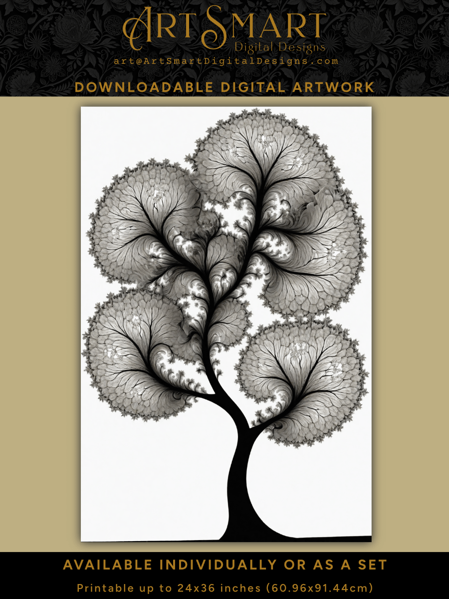 Black Tree on White 1 - Set of 3 Printable Images product image (4)