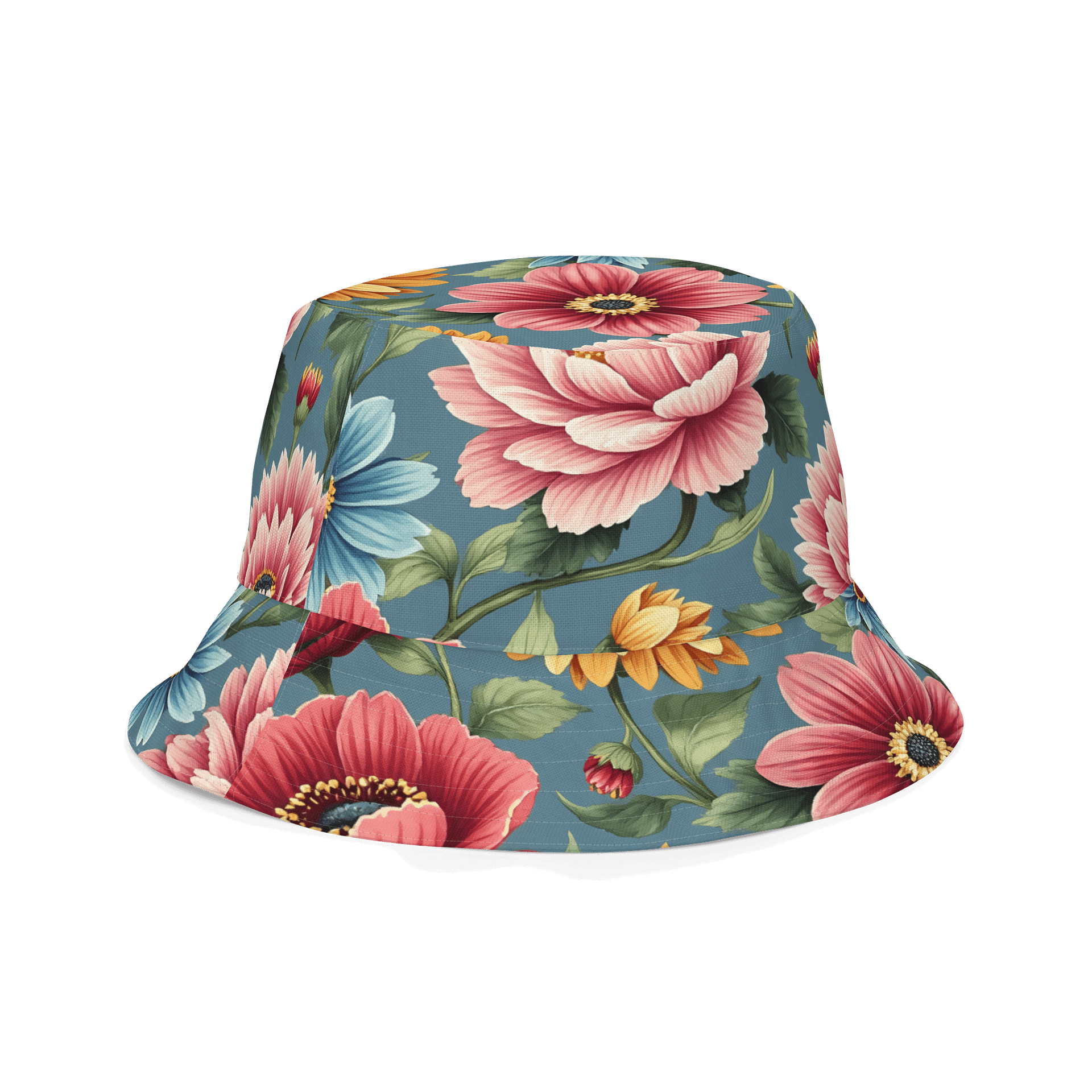 Women’s Floral Reversible Bucket Hat – Bold Botanical Summer Sun product image (3)