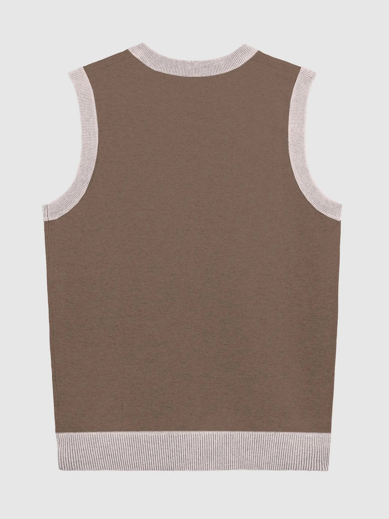 PLEASE DON'T MAKE ME TALK (light pink and brown) knitwear vest product image (6)