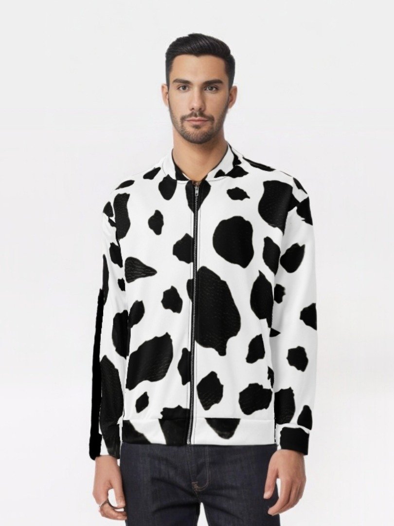 Unisex Cow Pattern Bomber Jacket – Design By Unik | Limited Edition (1,977 Pieces Worldwide) product image (9)