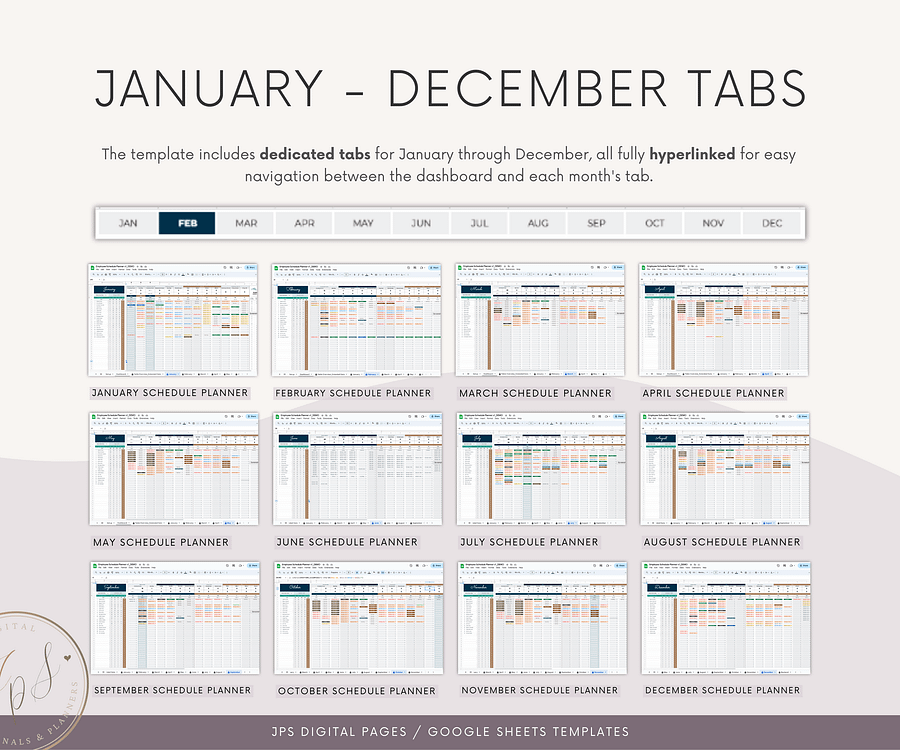 Employee Schedule Template & Dashboard Spreadsheet, Google Sheets Template, Employee Monthly Work Shift Schedule, 2024/2025 Updated Version product image (5)