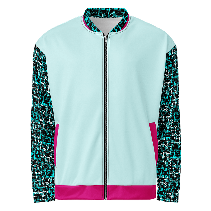 Experience Stories Unisex Bomber Jacket (Teal, Pink, and Black) product image (2)