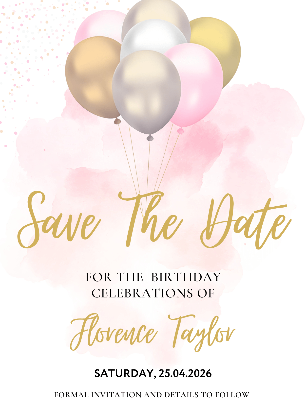 Birthday Invitation - Save the date - balloons product image (1)