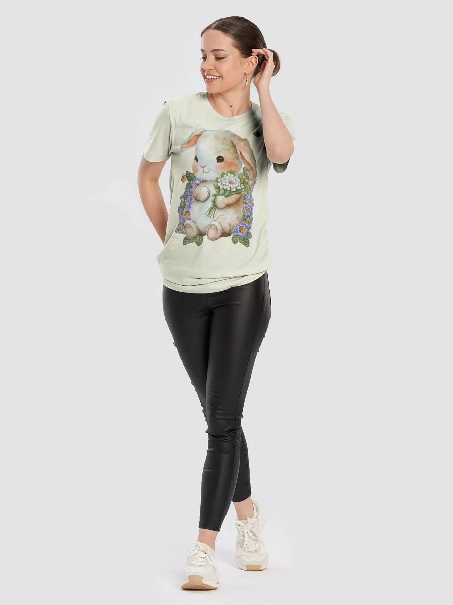 Garden Whispers: Bunny and the Primula Zebra Blues Tee | Bella+Canvas Supersoft, Double-Sided Design product image (10)