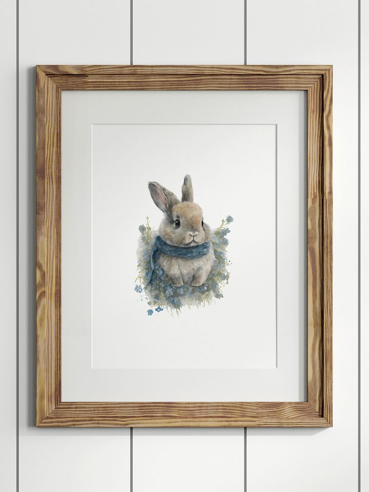 Watercolor Woodland Bunny Print 3 product image (1)