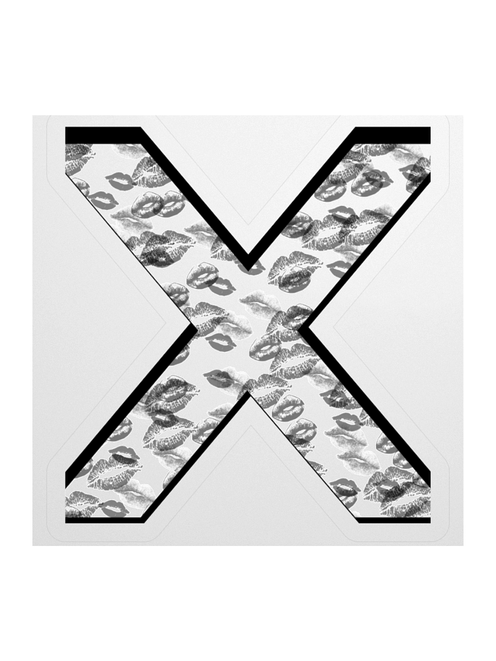 White X Black Lipstick Kisses | Kiss-cut Sticker product image (1)