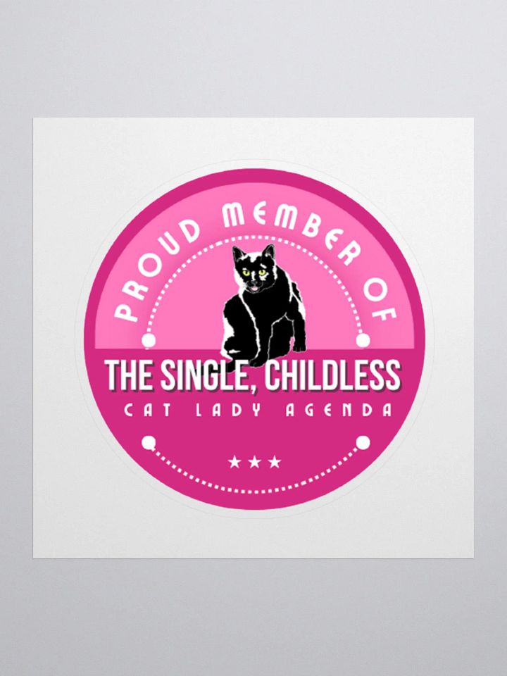 The Single, Childless, Cat Lady Agenda Pink logo Sticker product image (2)