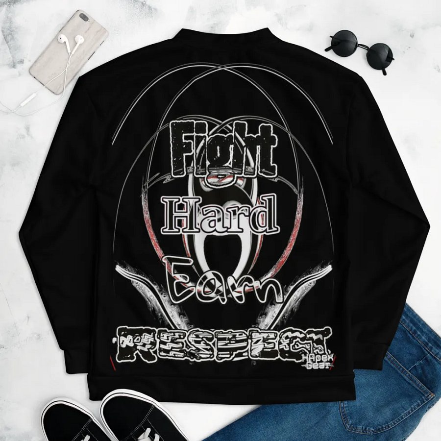 Fight Hard Earn Respect - Black - Bomber Jacket product image (9)