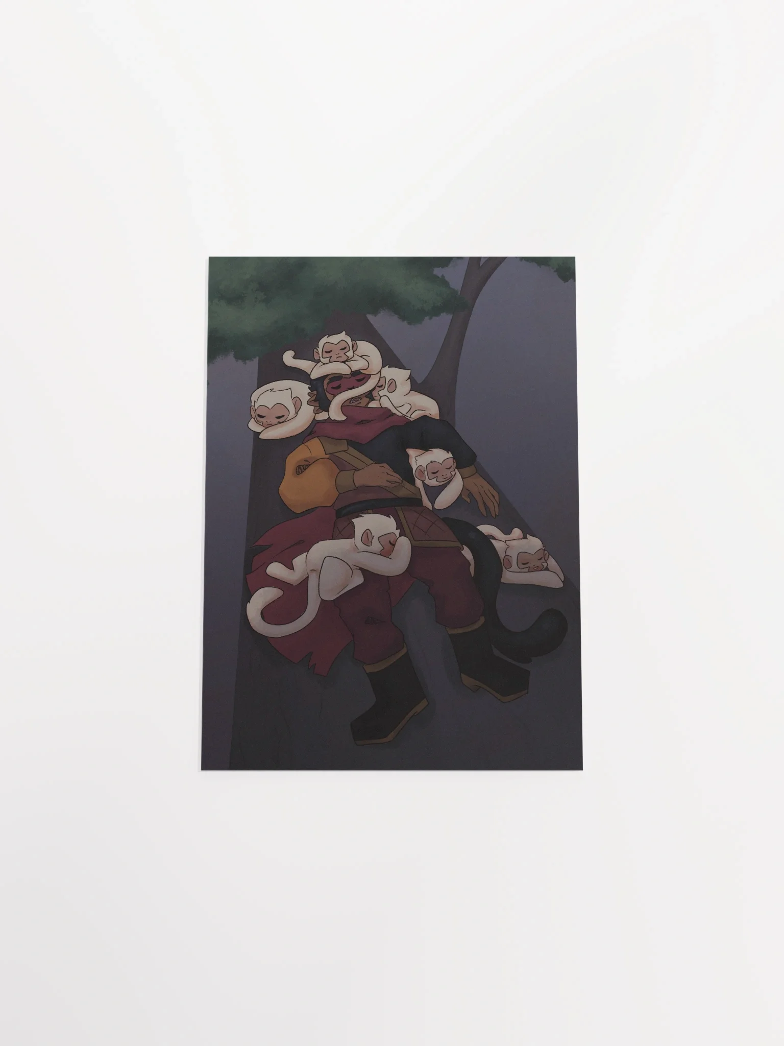 Macaque sleeping print product image (4)