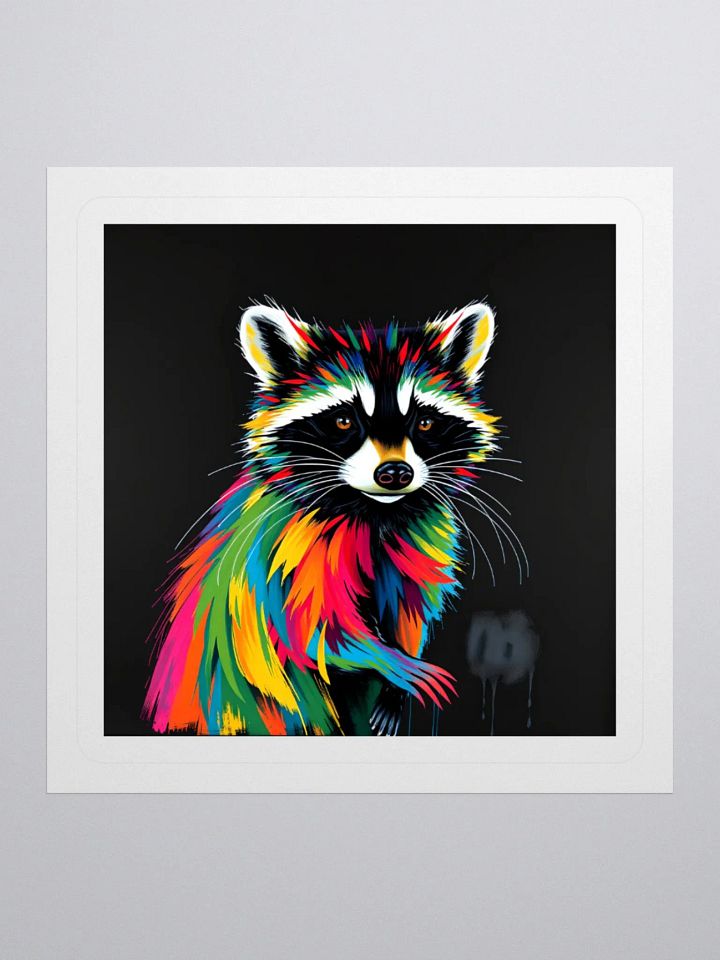Vibrant Raccoon Kiss Cut Stickers product image (2)
