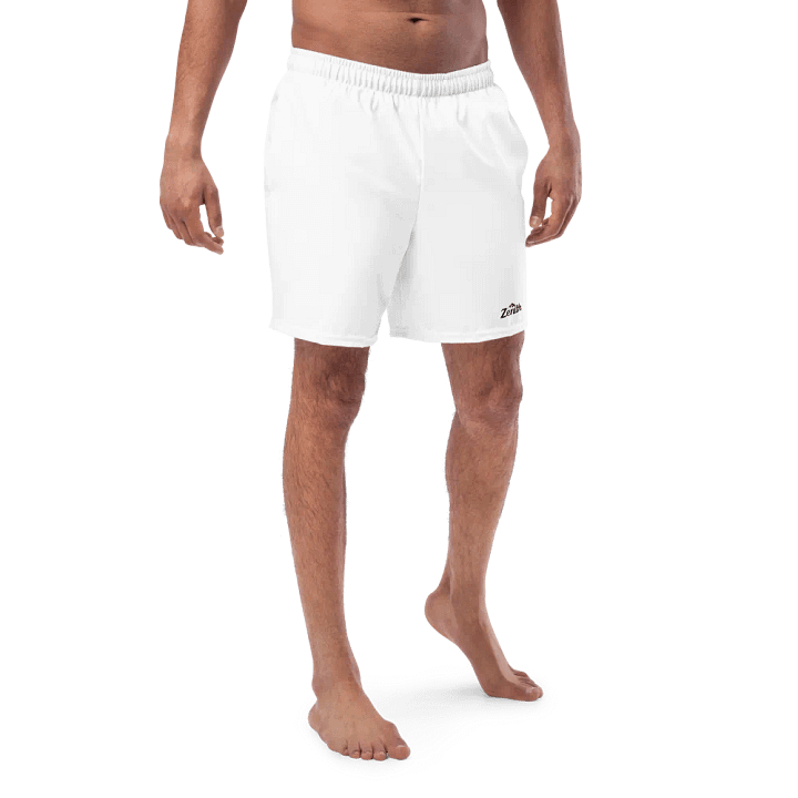White Zenith Blank Canvas Men's Swim Trunks product image (1)