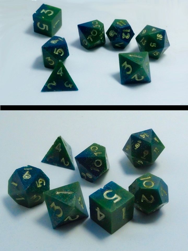 Dark Blue & Green TTRPG 7 Dice set product image (2)