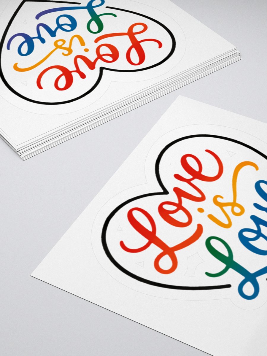 Love is Love Pride LGBTQ+ Rainbow Heart Stickers product image (10)