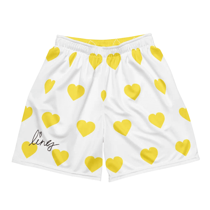 Lingling Kwong Unisex Mesh Shorts (White & Yellow) product image (1)