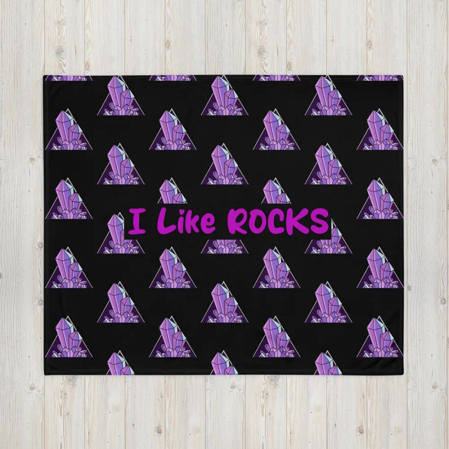 I Like Rocks Throw Blanket product image (4)