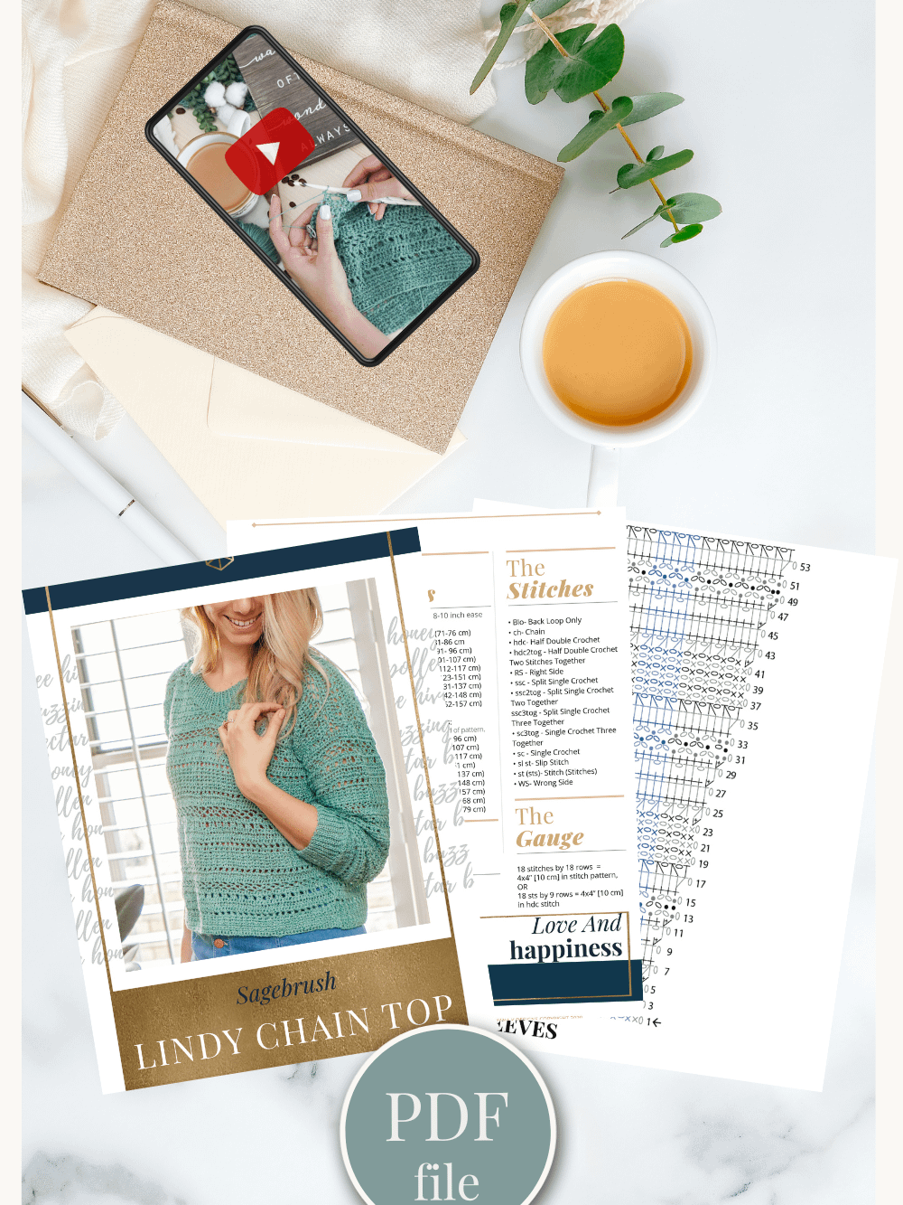 Sagebrush Lindy Chain Top Crochet Pattern (9 Sizes) product image (2)