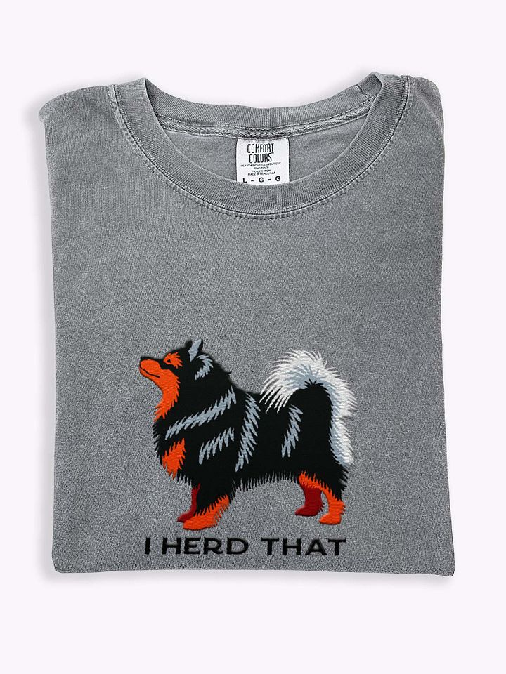 I Herd That T-Shirt(Embroidered) of a Finnish Lapphund(Black & Tan) product image (1)