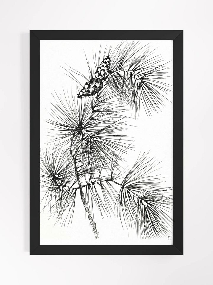 Pine Branch Serenity Framed Poster - Pine Branch and Cones product image (1)