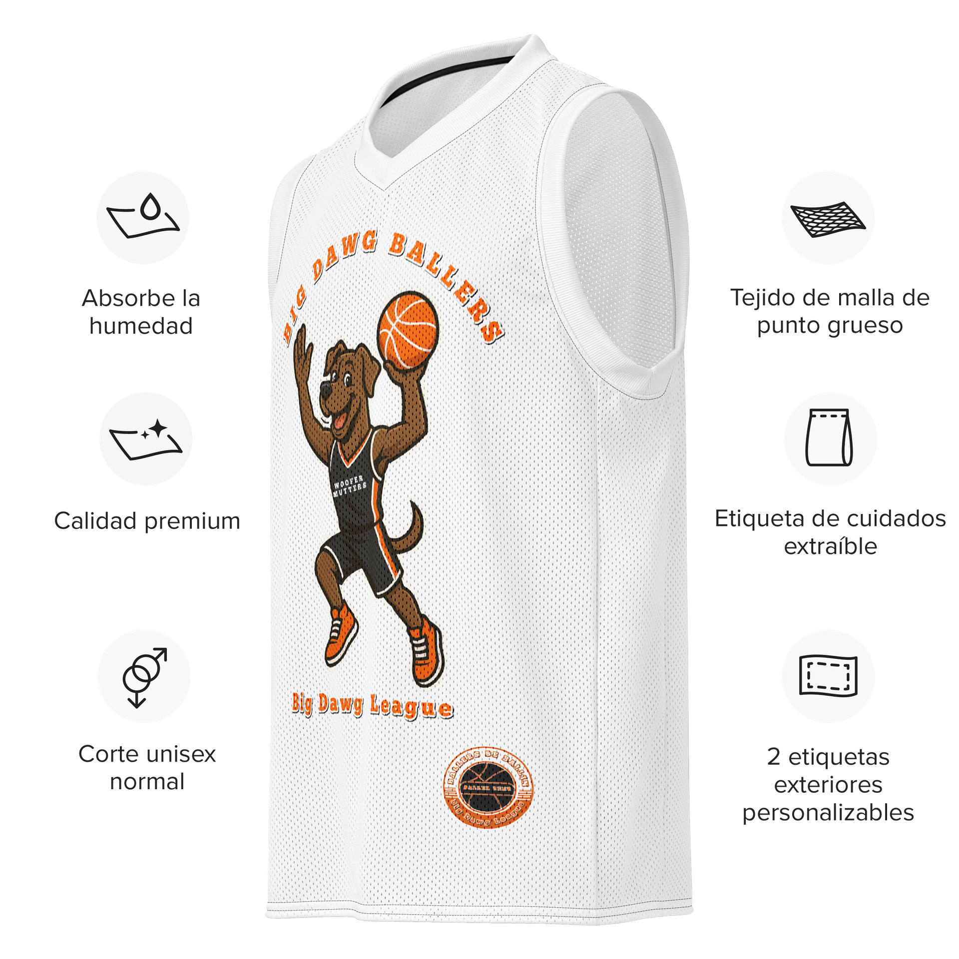 Premium Basketball Jersey Brown Great Dane WooferMutter product image (7)